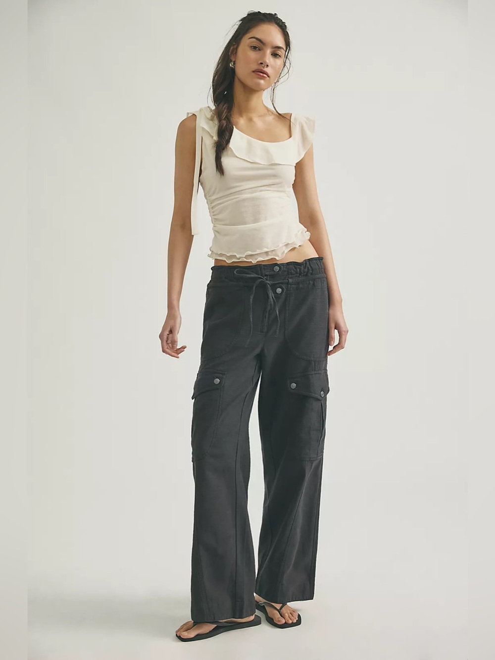 Free People We the Free Park Ave Pull On Cargo Pants Sz X-Small